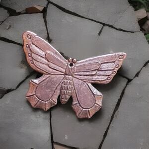 VINTAGE HEAVY LARGE SILVER TONE BUTTERFLY BROOCH 20.0g SILVERTONE VTG